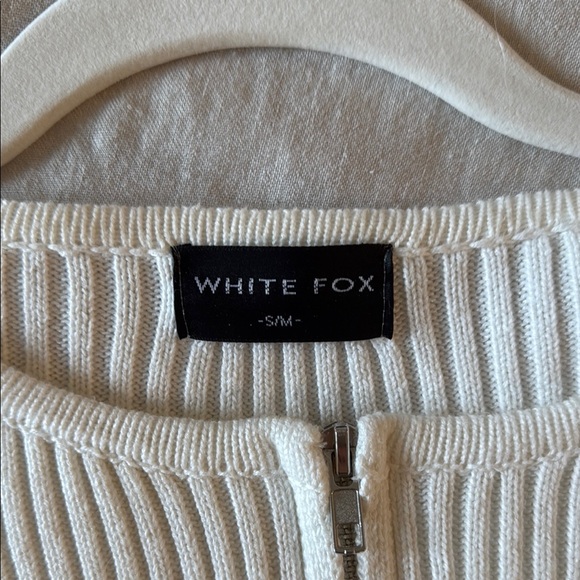 Cream Ribbed Zip-Up Cardigan - Picture 3 of 3